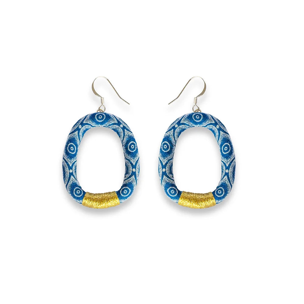 Nontuthuzelo Dangle Hoop Earrings Indigo Gold