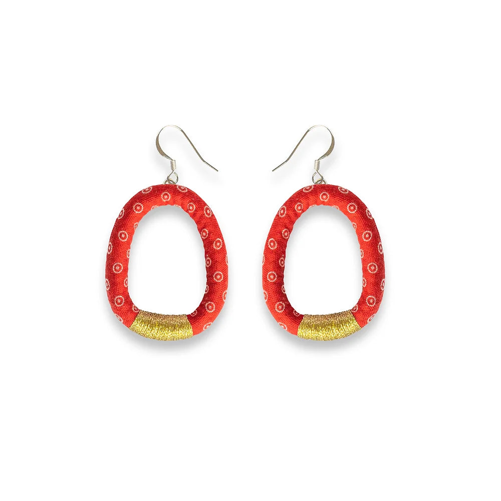 Nontuthuzelo Dangle Hoop Earrings Red Gold