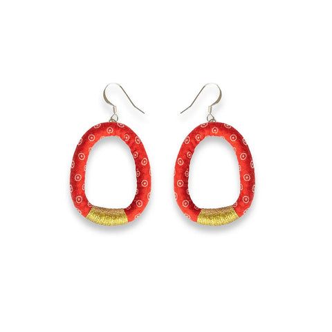 Nontuthuzelo Dangle Hoop Earrings Red Gold