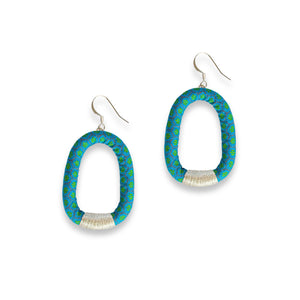 Nontuthuzelo Dangle Hoop Earrings Turquoise Silver