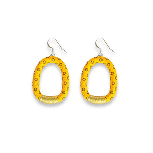 Nontuthuzelo Dangle Hoop Earrings Yellow Gold