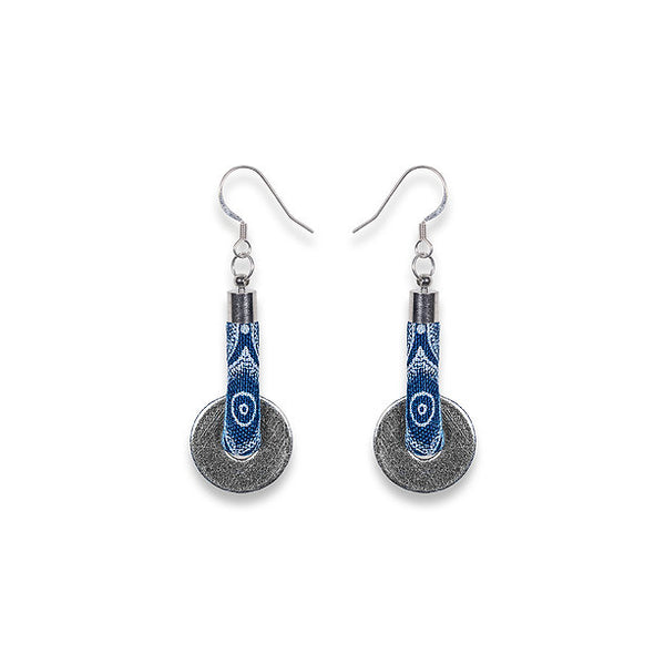 Lihle Dangle Disc Earrings Indigo