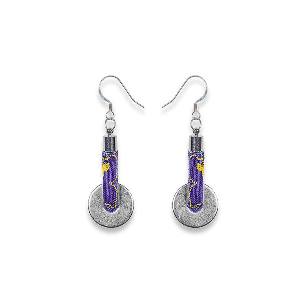 Lihle Dangle Disc Earrings Purple