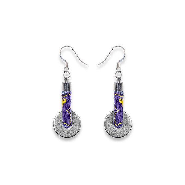 Lihle Dangle Disc Earrings Purple