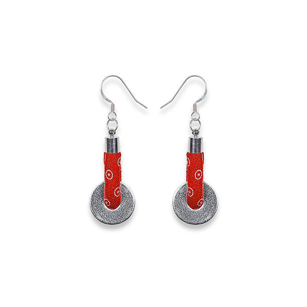 Lihle Dangle Disc Earrings Red