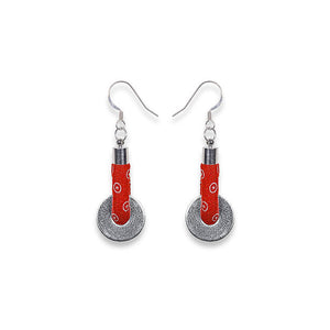 Lihle Dangle Disc Earrings Red