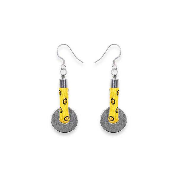 Lihle Dangle Disc Earrings Yellow