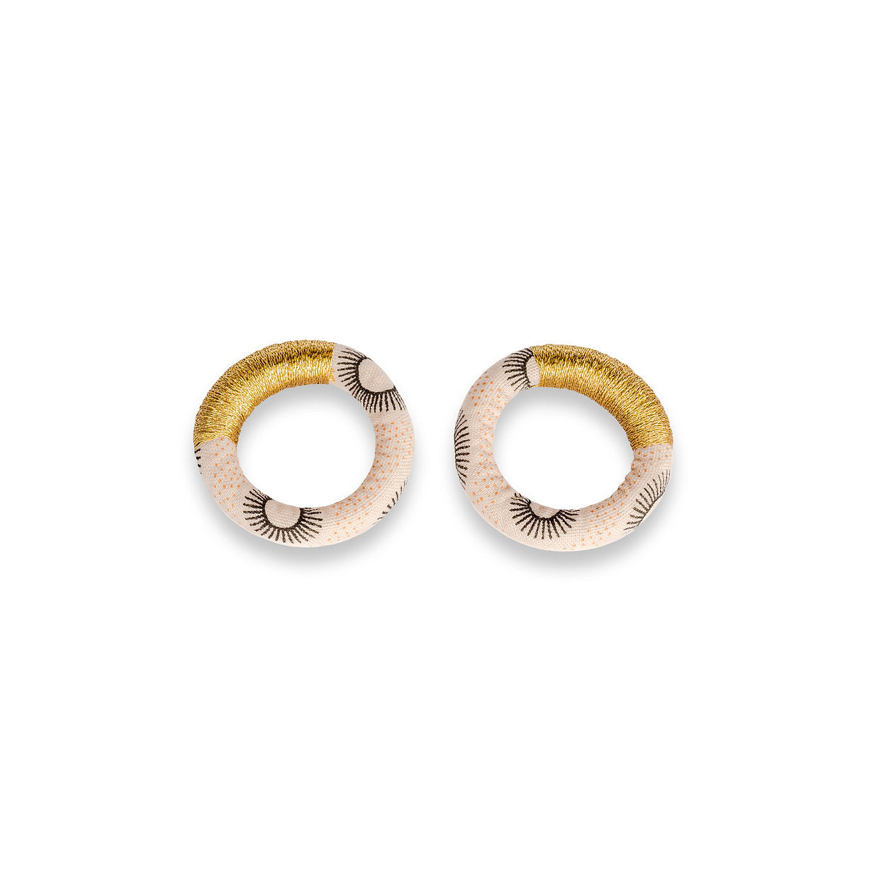 Xoliswa Stud Hoop Earrings Cream Gold