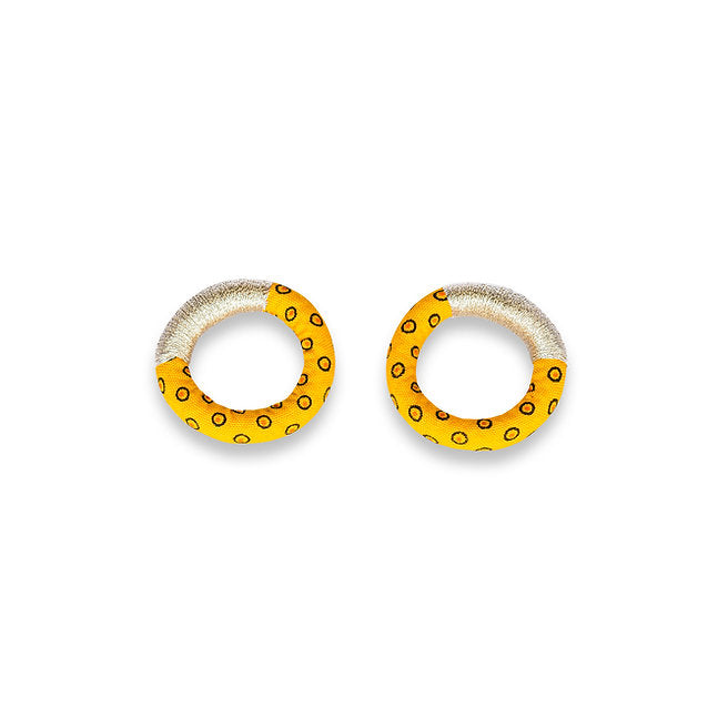 Xoliswa Stud Hoop Earrings Yellow Silver