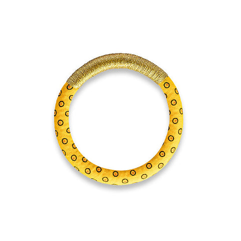 Luyolo Thread-Wrapped Thin Bracelet Yellow Gold Small