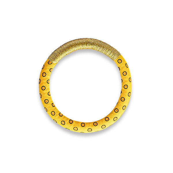 Luyolo Thread-Wrapped Thin Bracelet Yellow Gold Medium