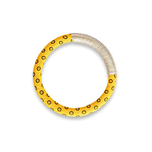 Luyolo Thread-Wrapped Thin Bracelet Yellow Silver Large