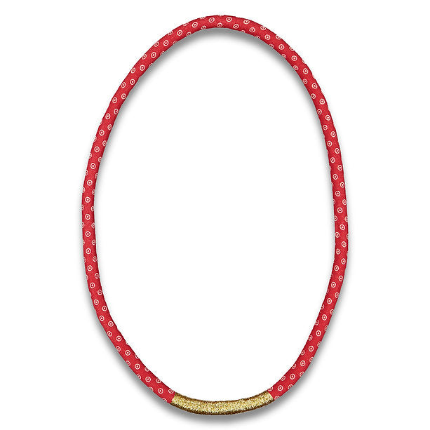 Thembela Thread-Wrapped Thin Necklace Red Gold